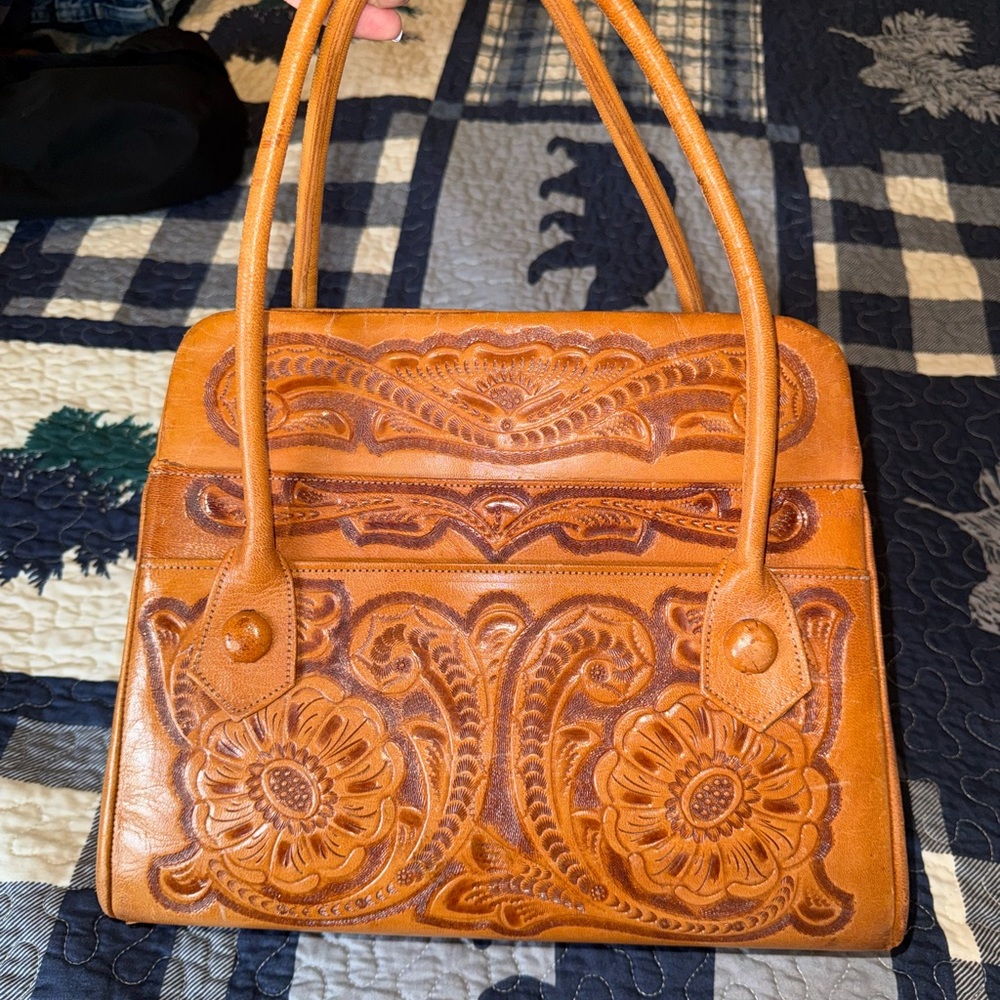 Hand-Tooled vintage western bag